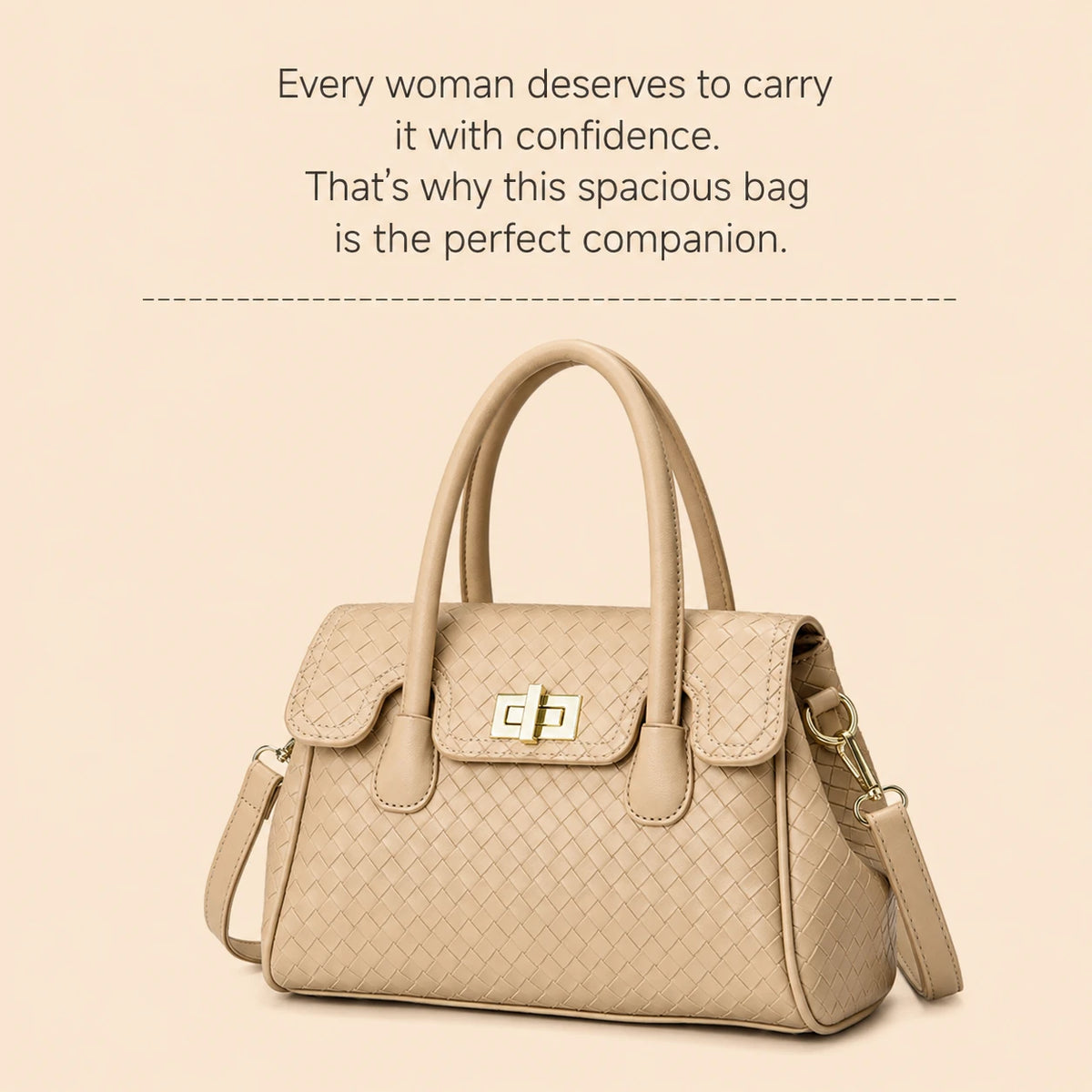 Versatile woven tote bag