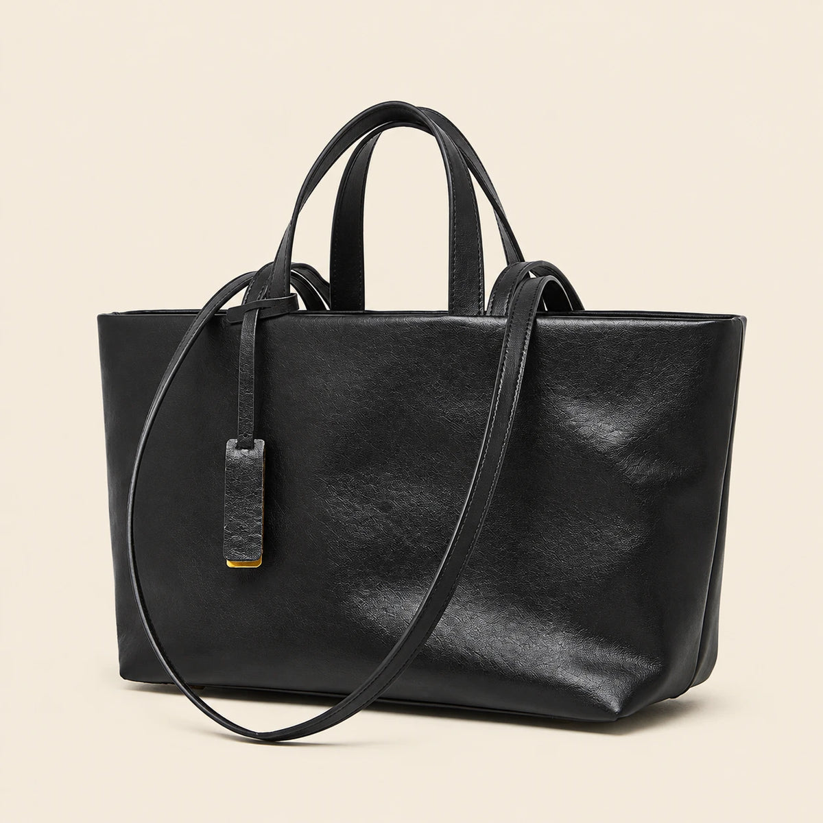 Genuine Leather Multi-Compartment Tote Bag