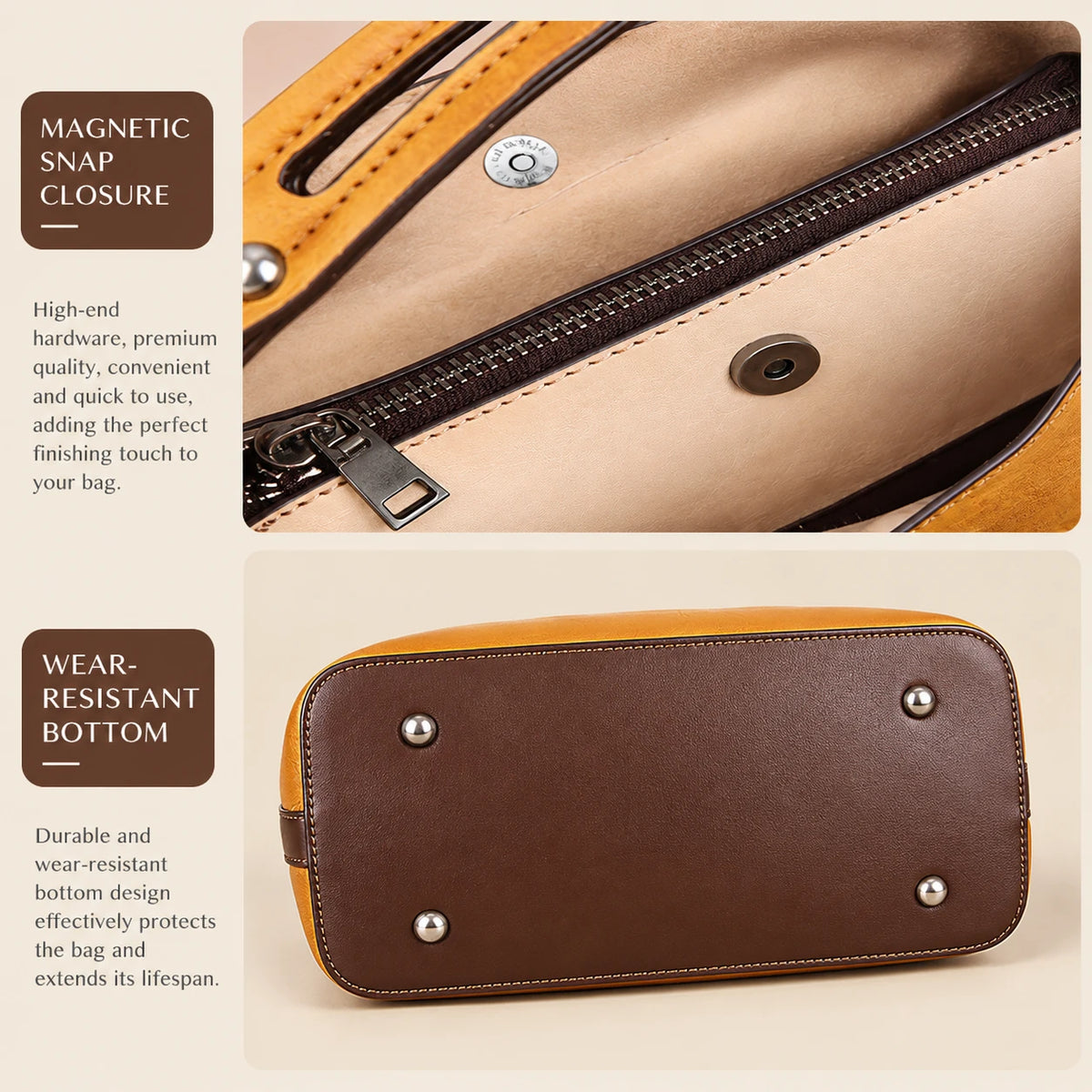 Genuine Leather 3-Way Shoulder Bag