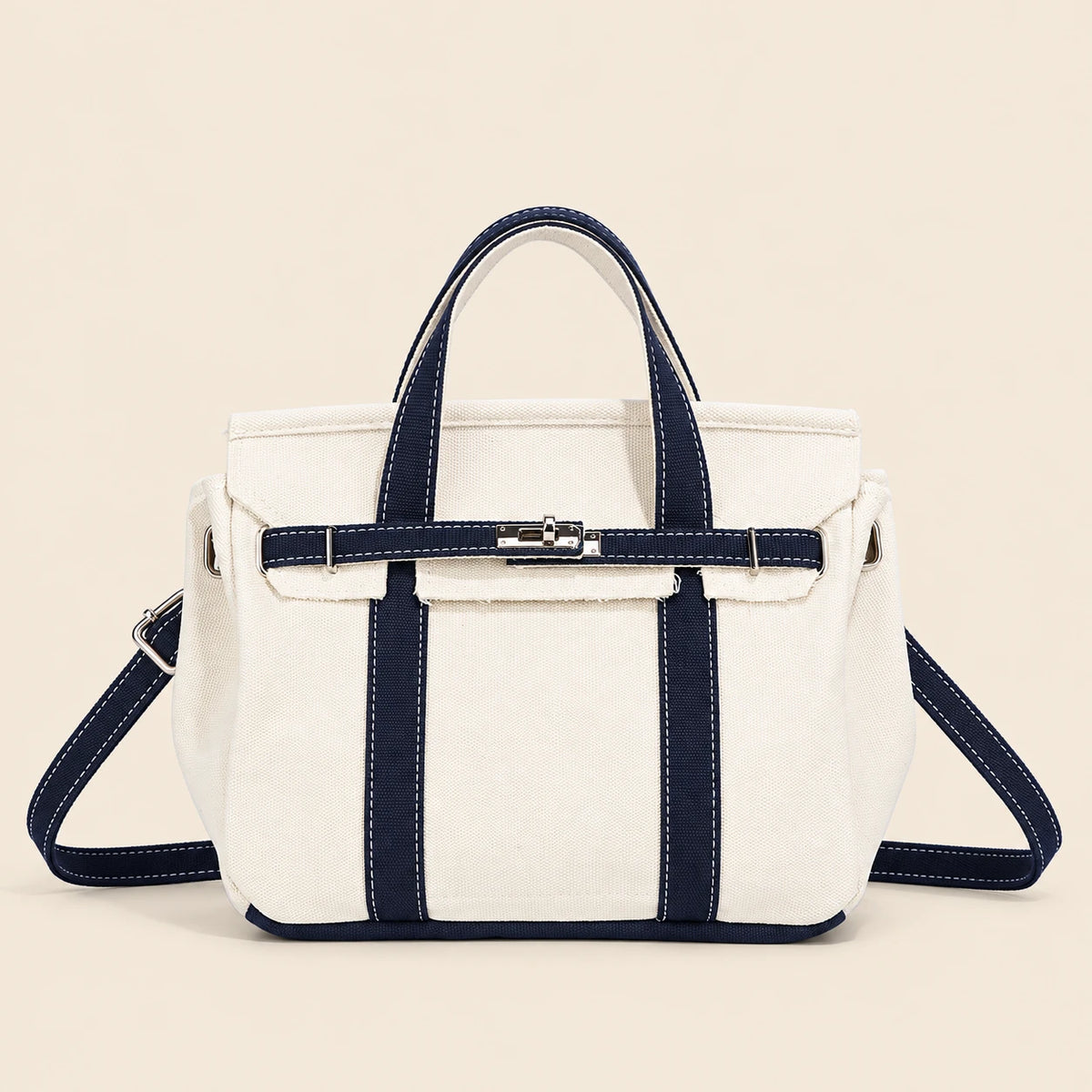 Contrast-colored Canvas Crossbody Bag