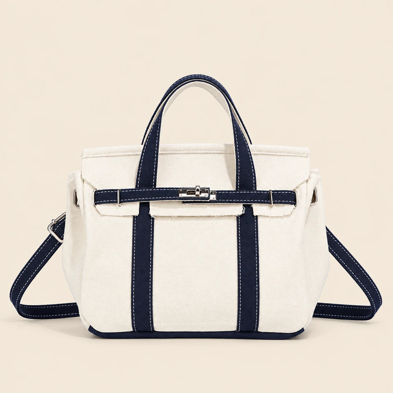 Contrast-colored Canvas Crossbody Bag