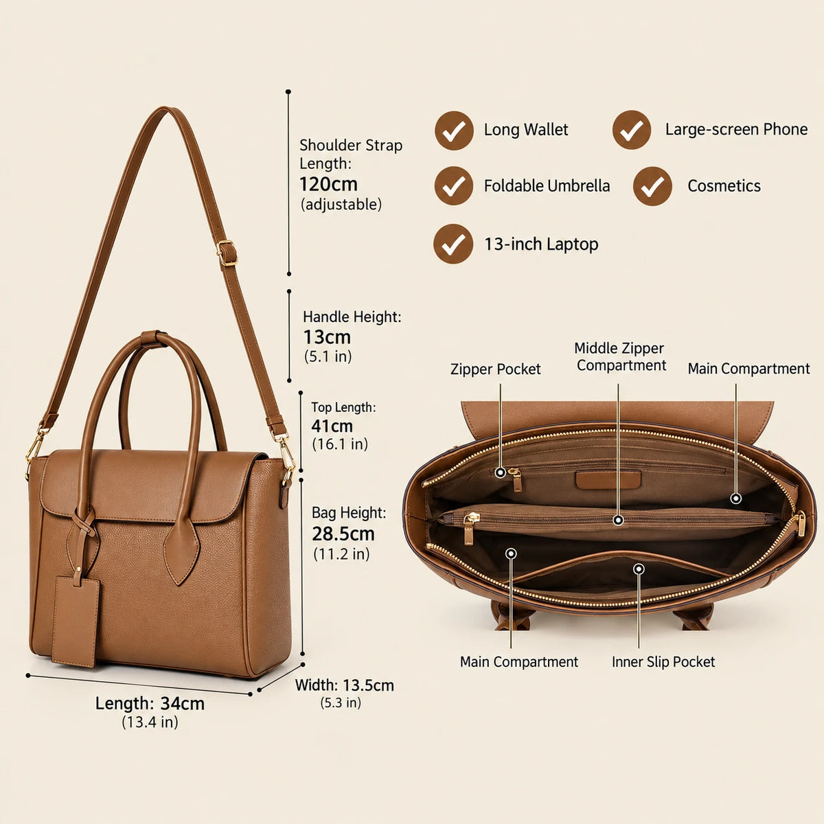 Large Capacity Work Tote Bag