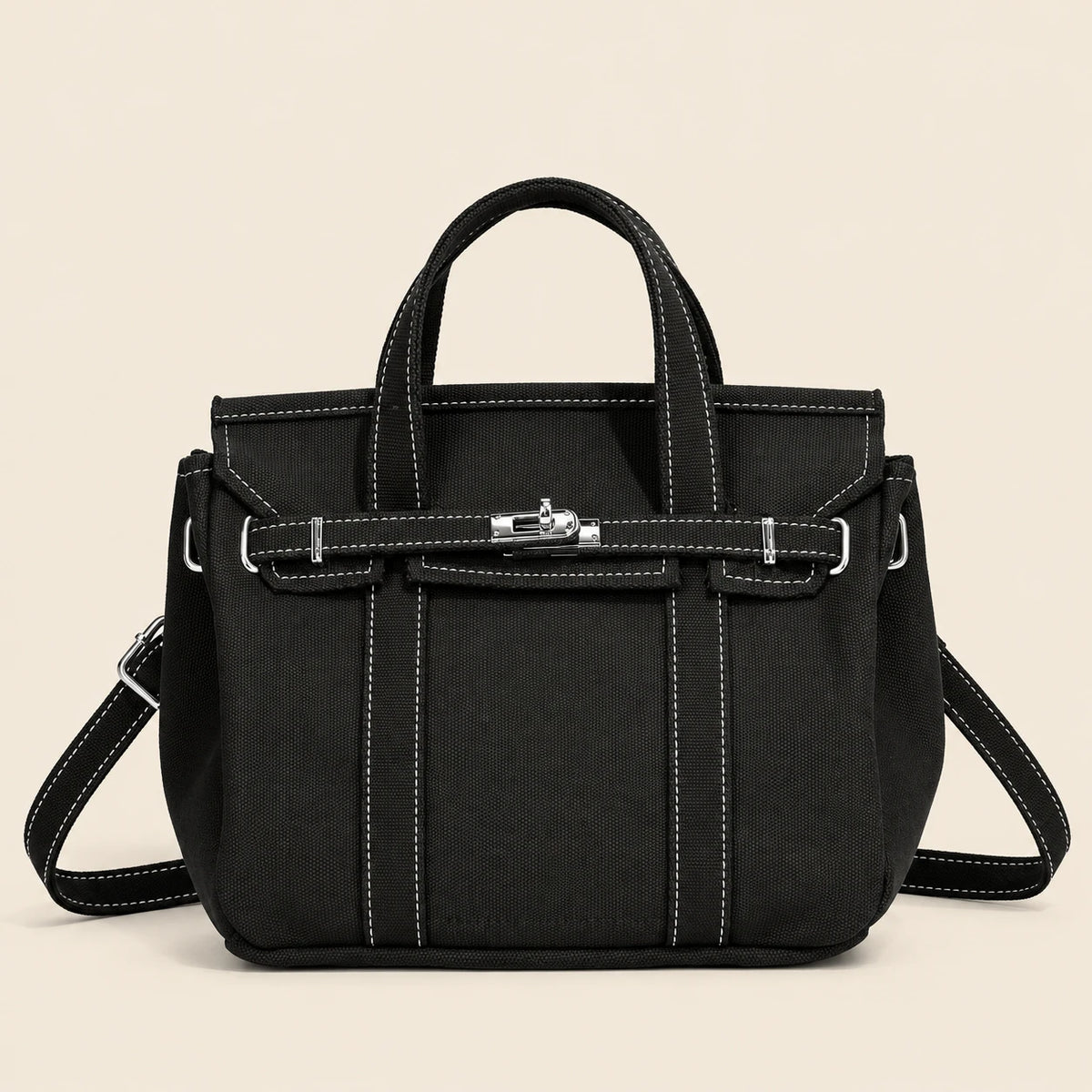 Contrast-colored Canvas Crossbody Bag