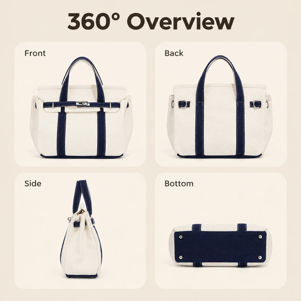 Contrast-colored Canvas Crossbody Bag