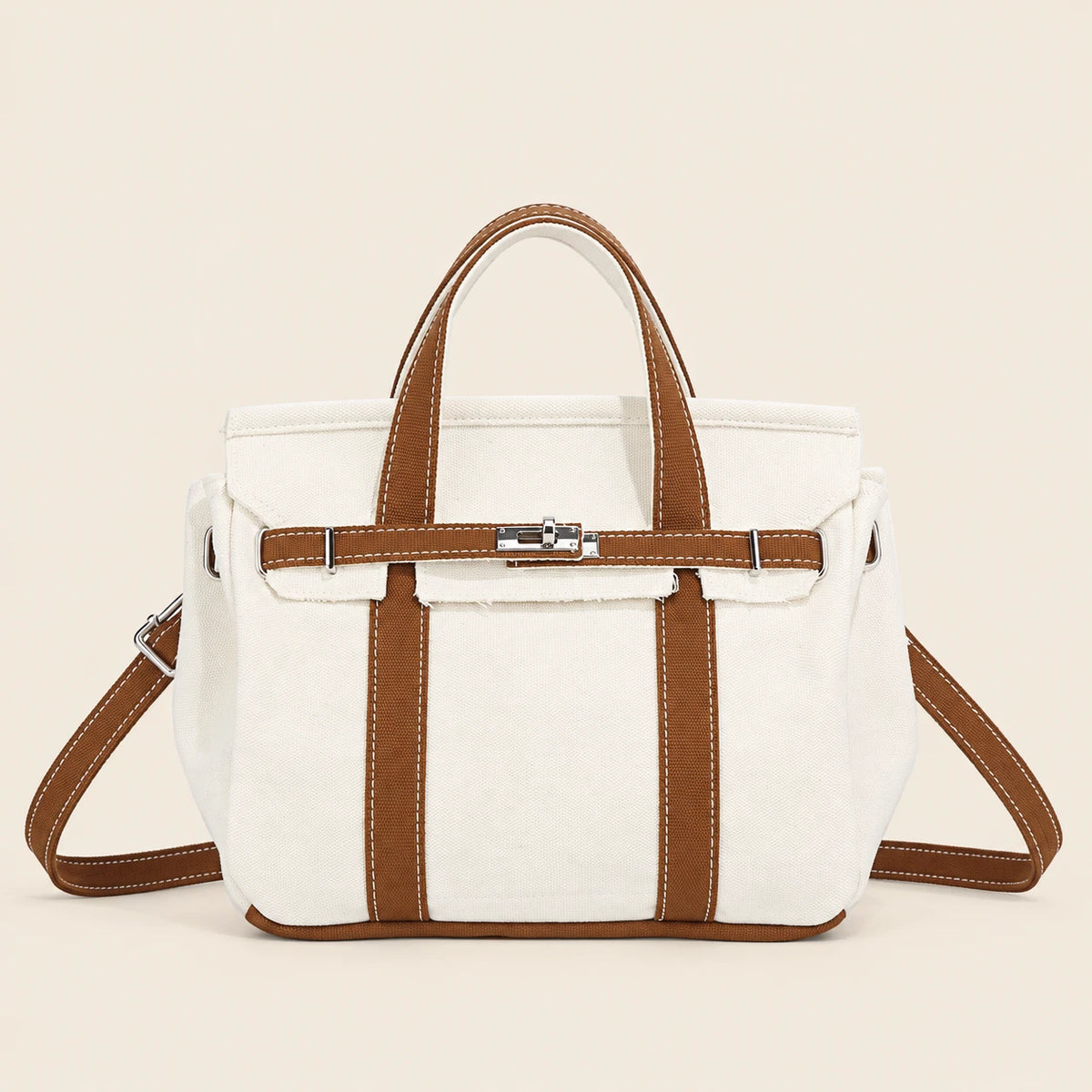 Contrast-colored Canvas Crossbody Bag