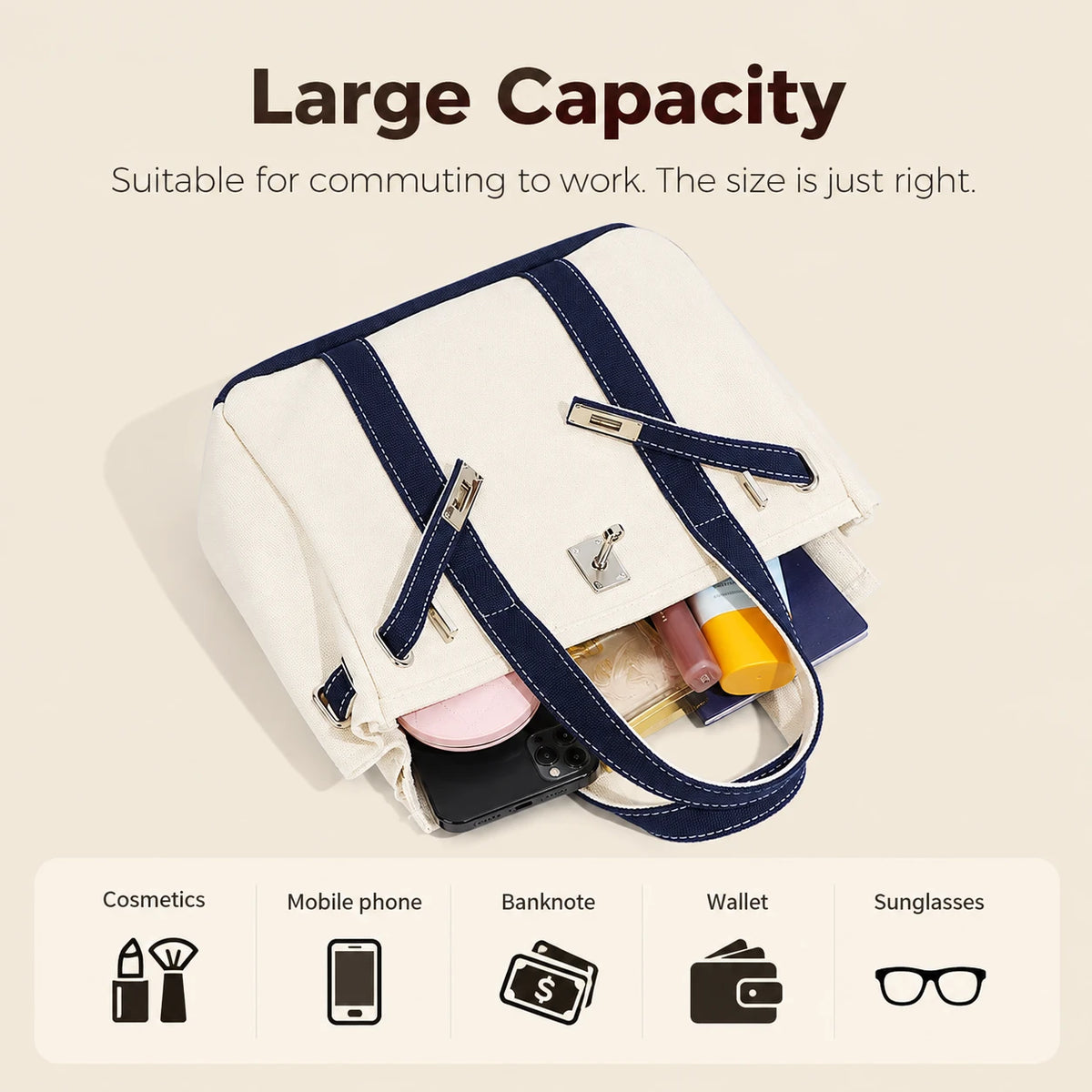 Contrast-colored Canvas Crossbody Bag