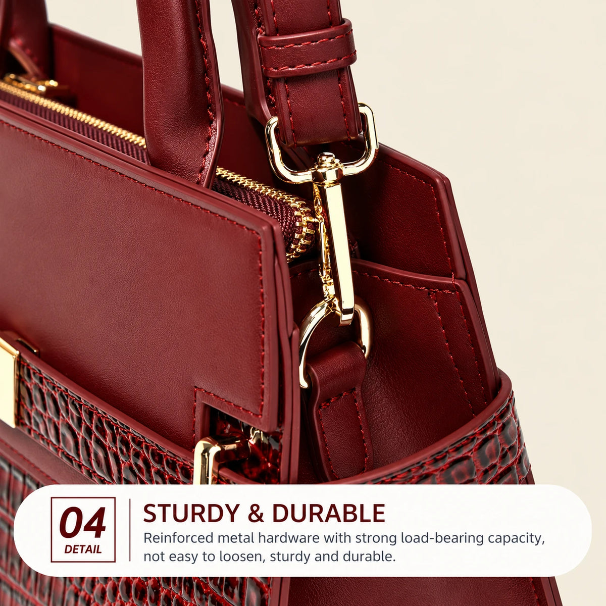 Women's Crocodile Print Tote Bag