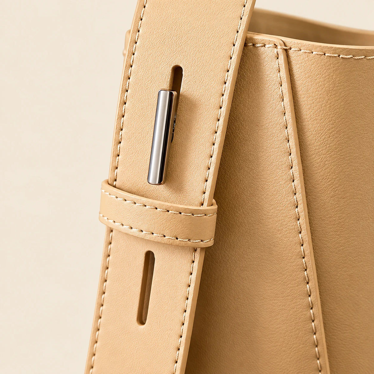 Versatile PU Leather Bucket Bag