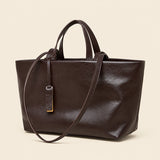 Genuine Leather Multi-Compartment Tote Bag