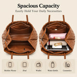 Woven Tote Bag - Spacious Everyday Shoulder Bag