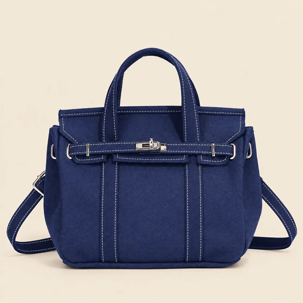 Contrast-colored Canvas Crossbody Bag