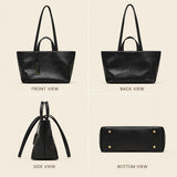 Genuine Leather Multi-Compartment Tote Bag