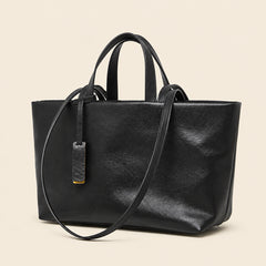 Genuine Leather Multi-Compartment Tote Bag