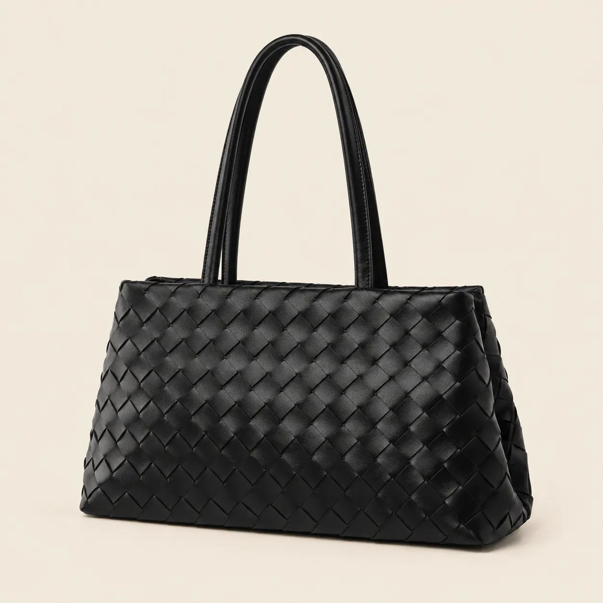 Woven Tote Bag - Spacious Everyday Shoulder Bag