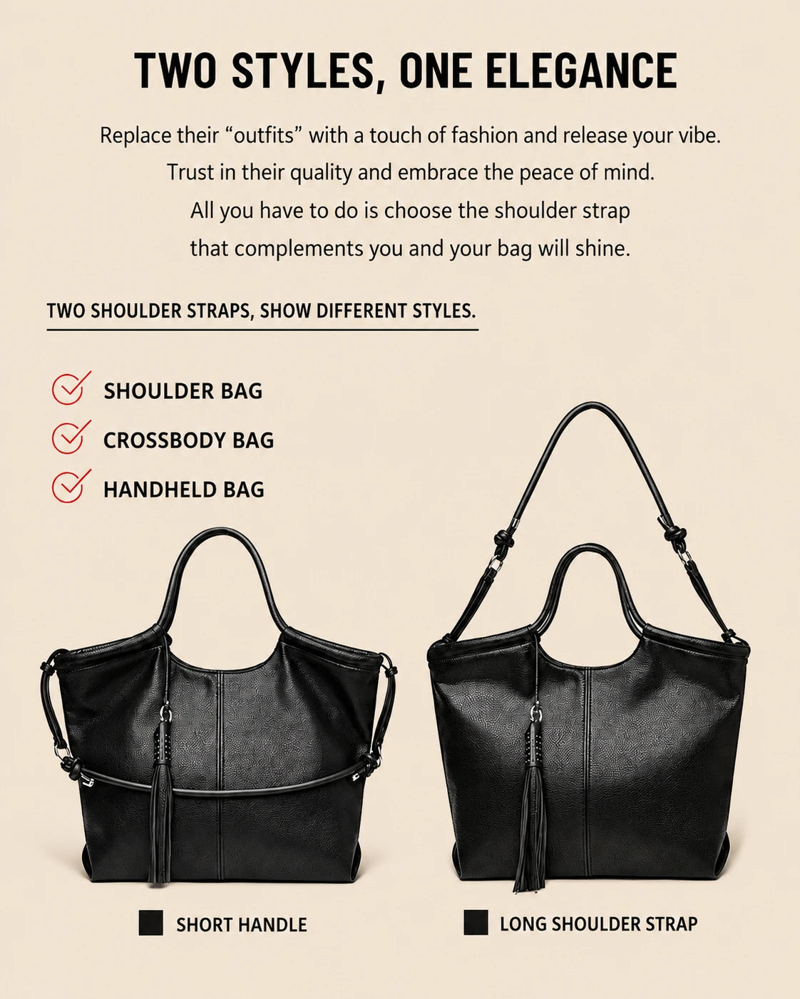 Retro Convertible Shoulder Bag & Tote