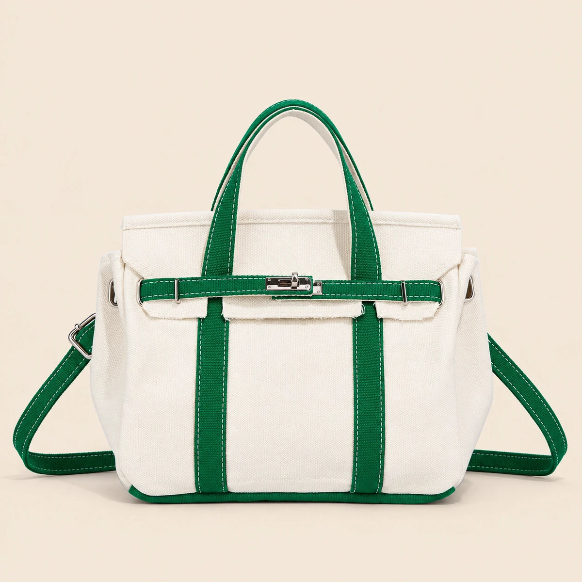 Contrast-colored Canvas Crossbody Bag