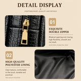 Croc-Embossed Vegan Leather Makeup Bag