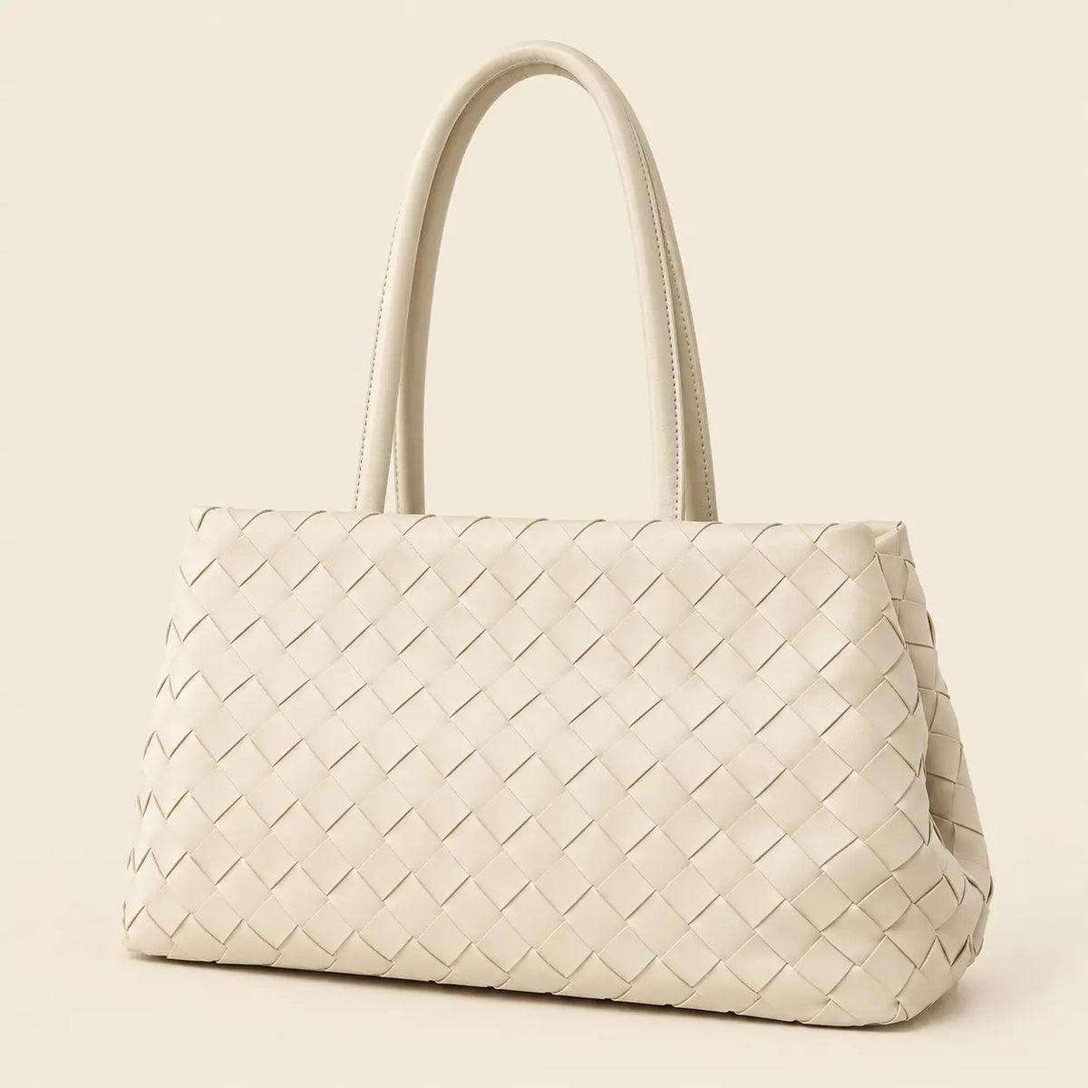 Woven Tote Bag - Spacious Everyday Shoulder Bag