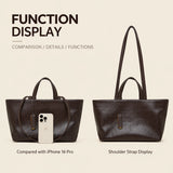 Genuine Leather Multi-Compartment Tote Bag