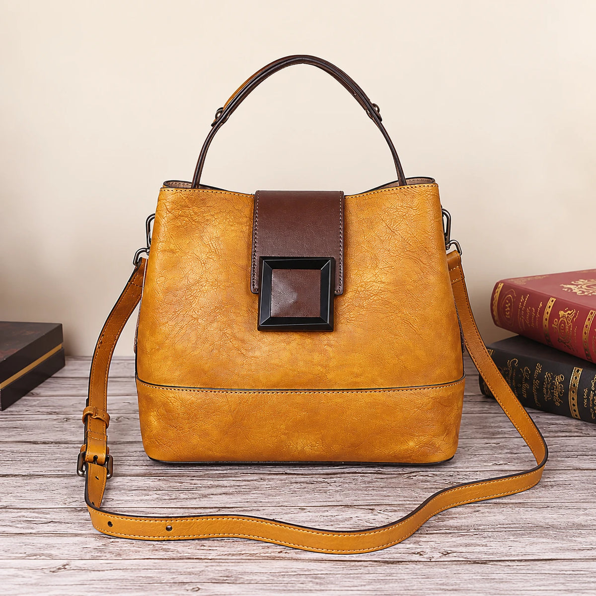 Genuine Leather 3-Way Shoulder Bag