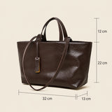 Genuine Leather Multi-Compartment Tote Bag