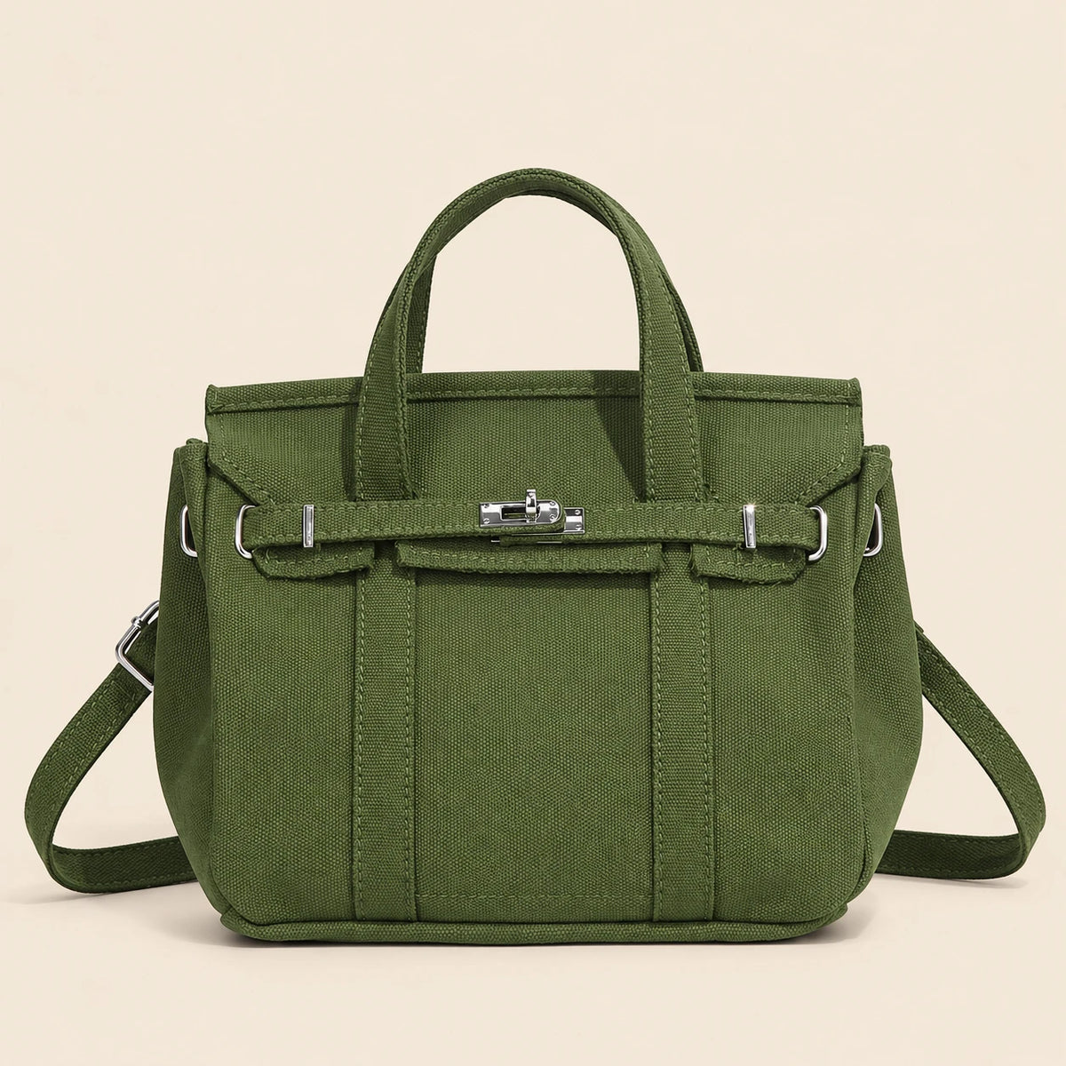 Contrast-colored Canvas Crossbody Bag
