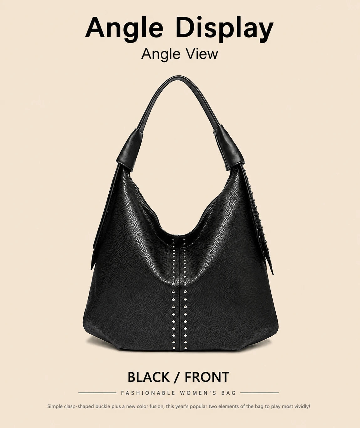 Studded Leather Tote Bag