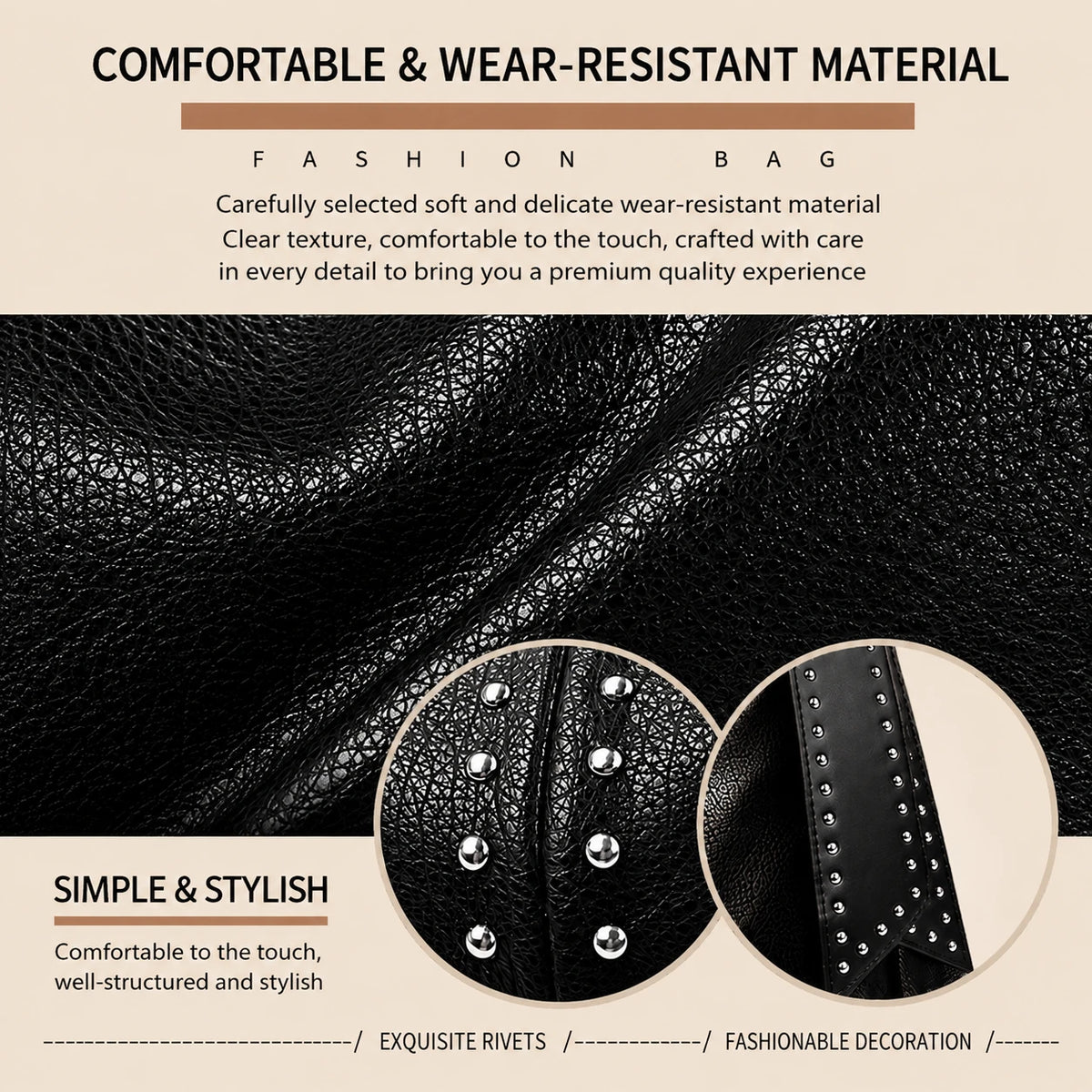 Studded Leather Tote Bag