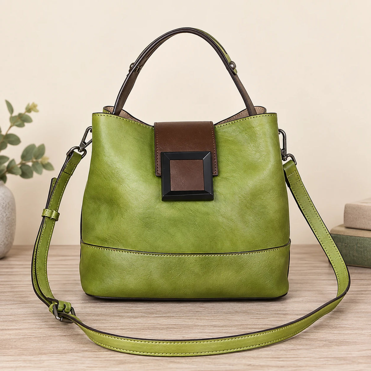 Genuine Leather 3-Way Shoulder Bag
