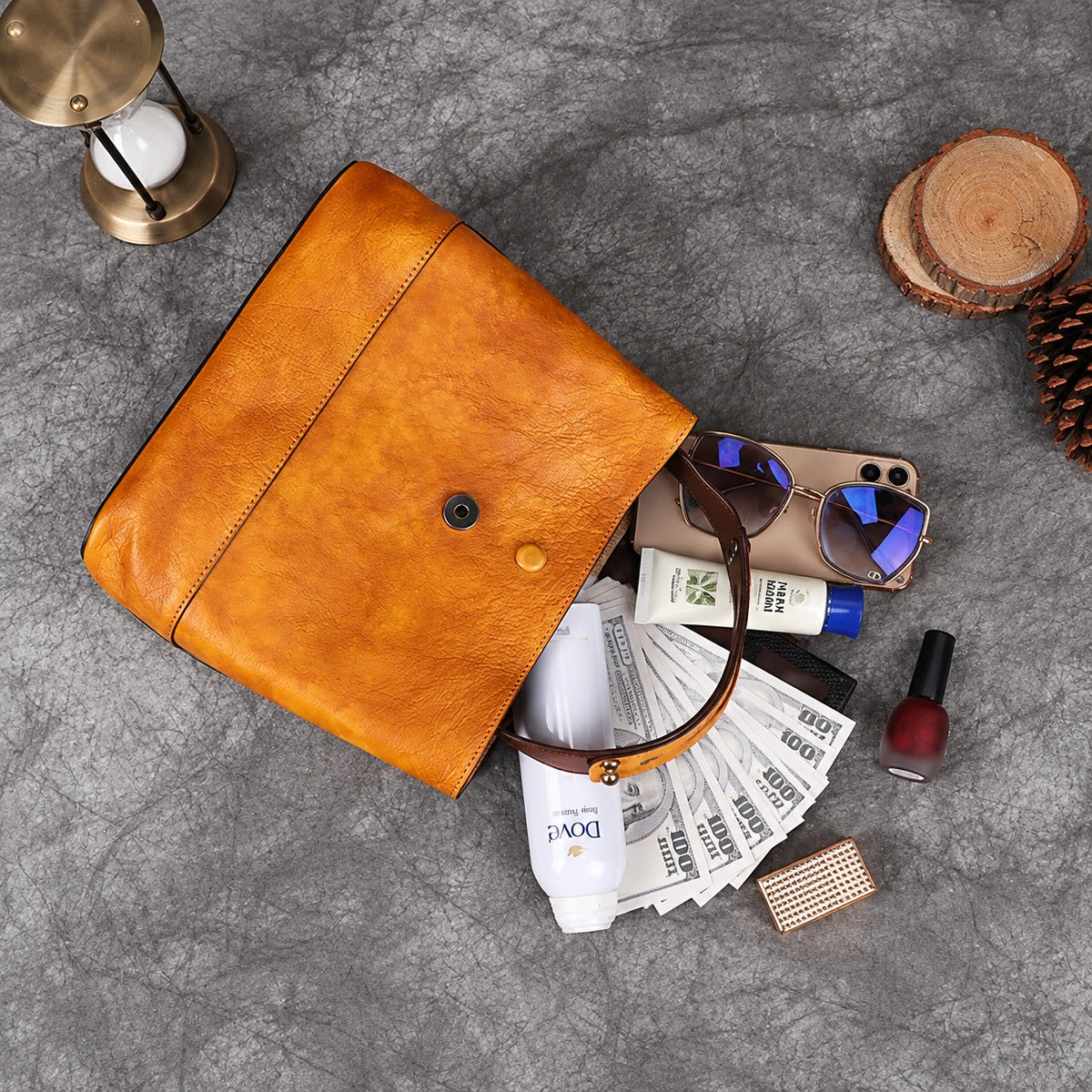 Genuine Leather 3-Way Shoulder Bag
