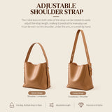 Versatile PU Leather Bucket Bag