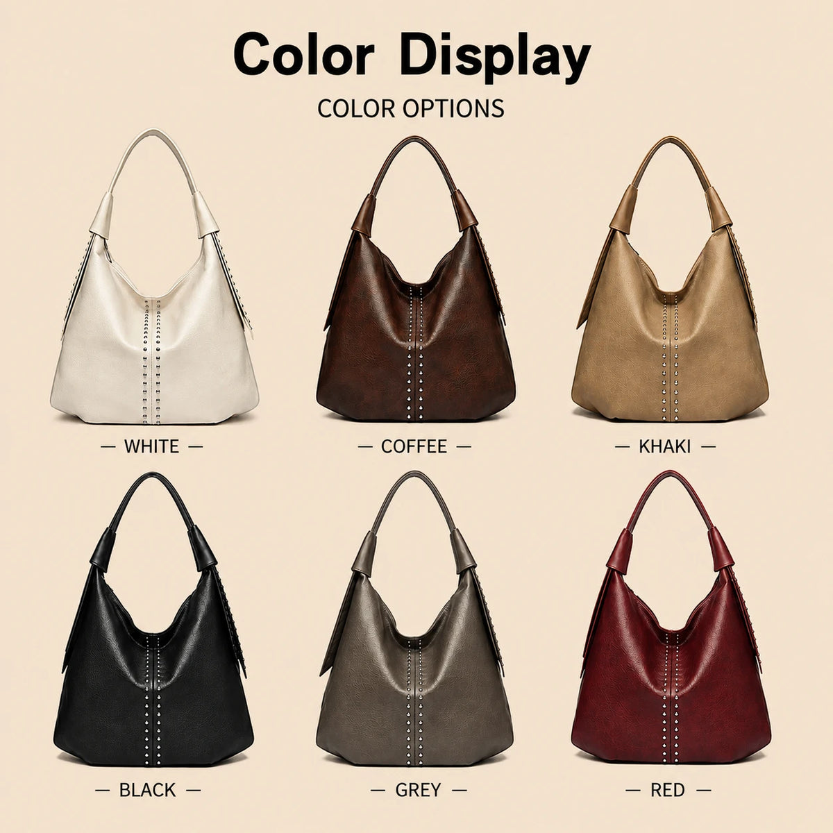 Studded Leather Tote Bag
