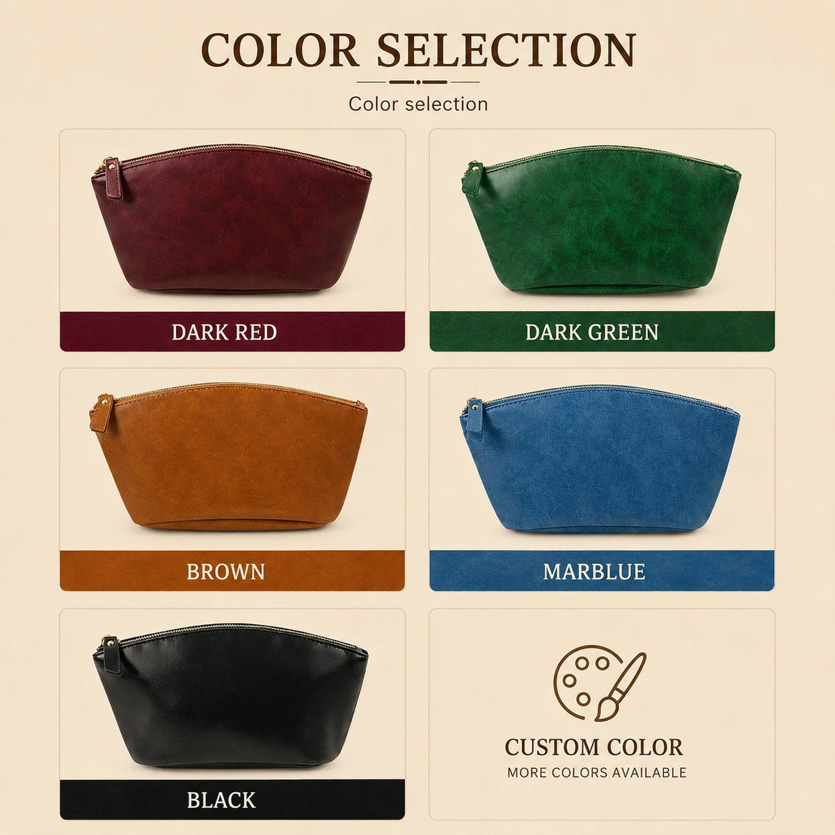 Vintage Crazy Horse Leather Cosmetic Bag