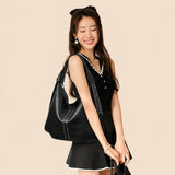 Studded Leather Tote Bag