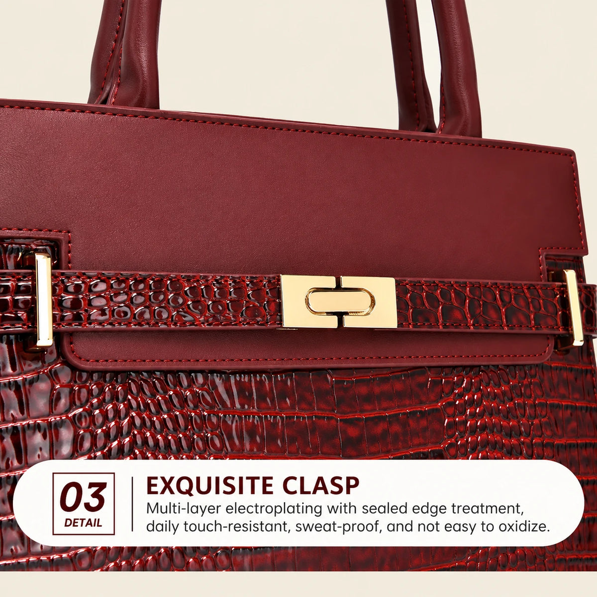 Women's Crocodile Print Tote Bag