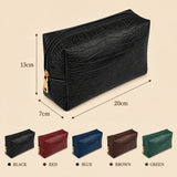 Croc-Embossed Vegan Leather Makeup Bag