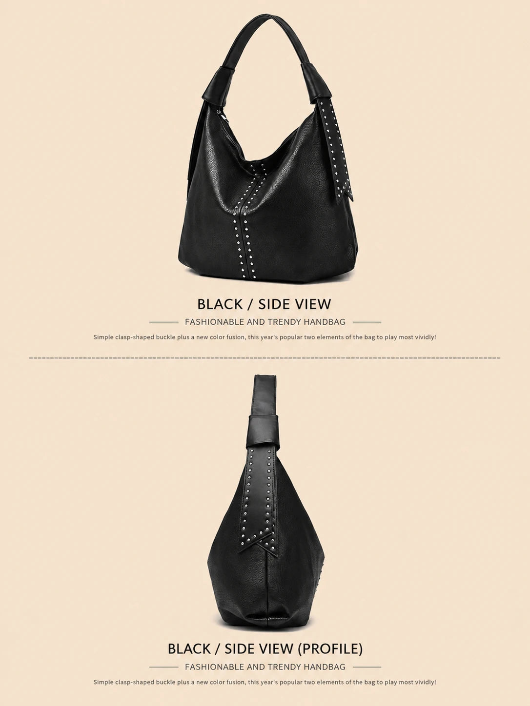 Studded Leather Tote Bag
