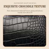 Croc-Embossed Vegan Leather Makeup Bag